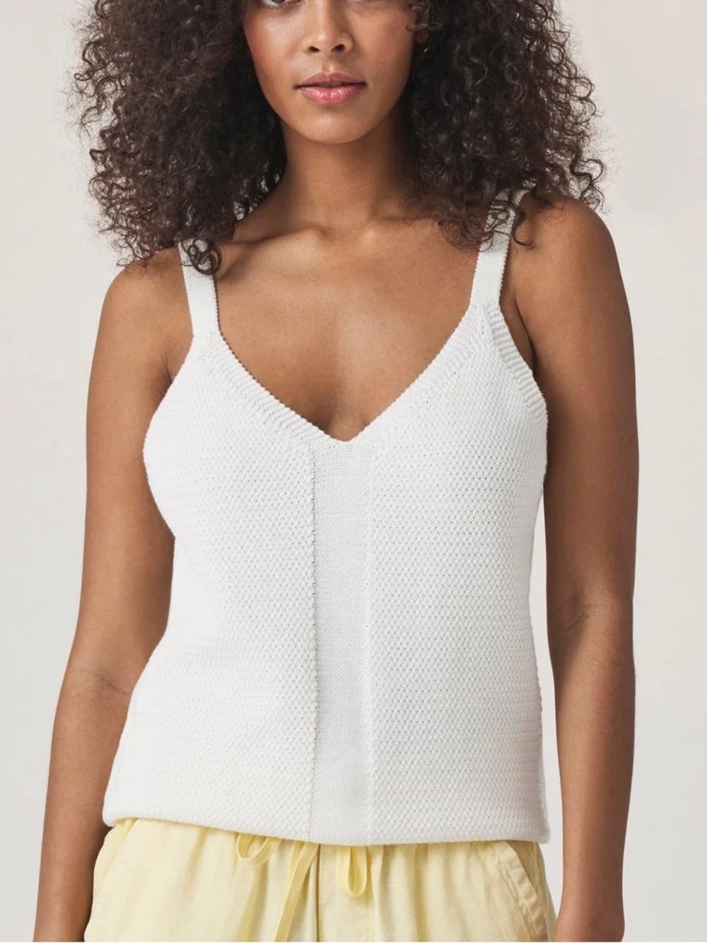 Splendid White Knit V-Neck Tank Top